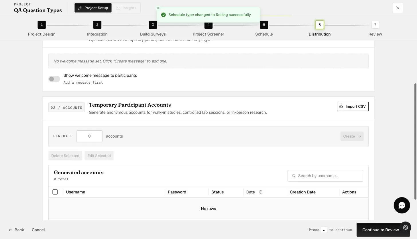 The optional Welcome Message shown to temporary participants the first time they log in